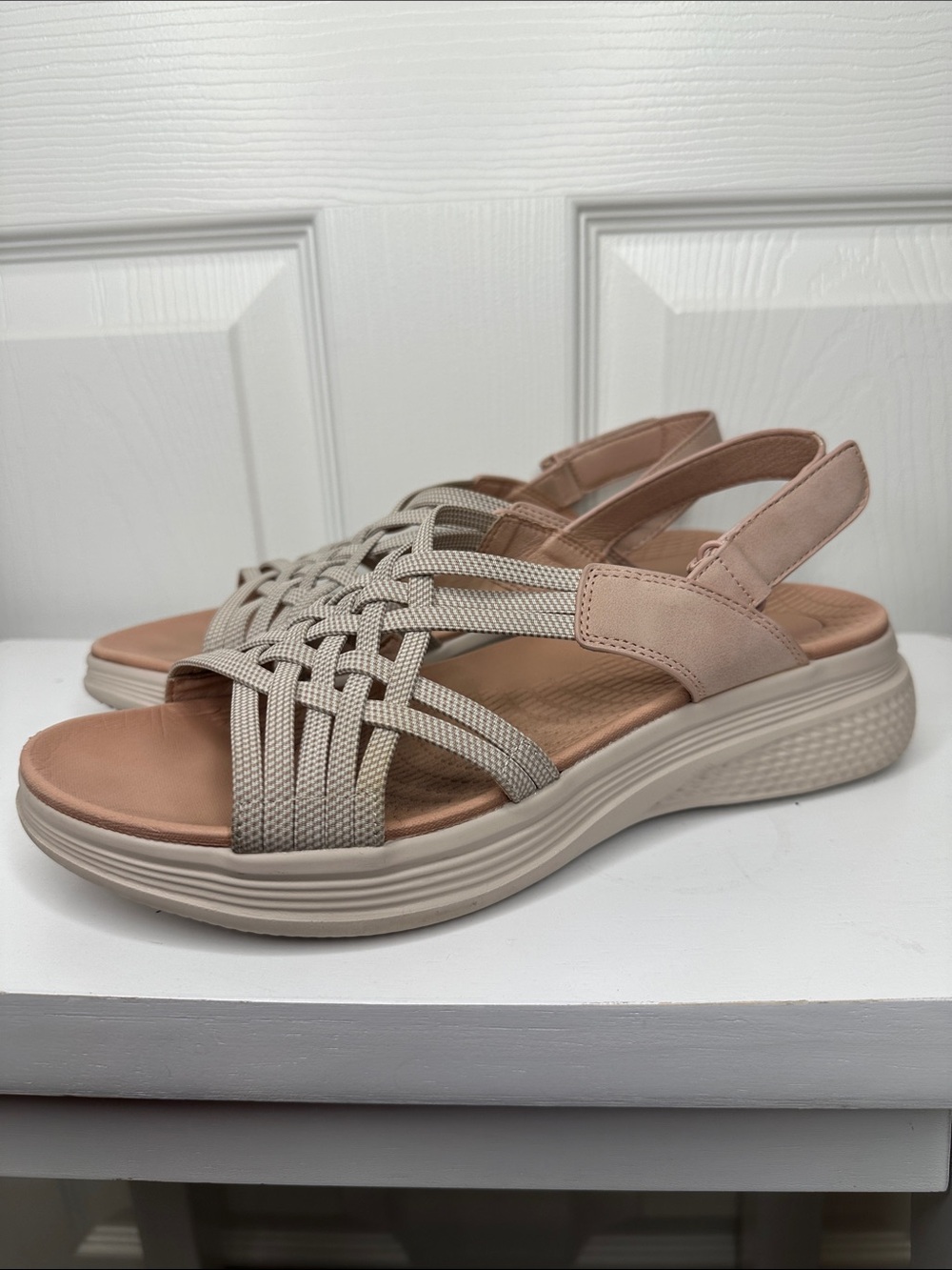 Women’s Nude Pink Woven Slingback Sandals